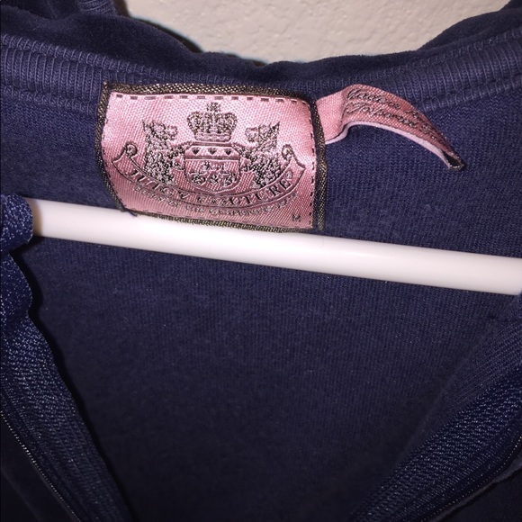 Juicy Couture Velour Midnight-Blue ZIP-Up Hoodie - Picture 3 of 4